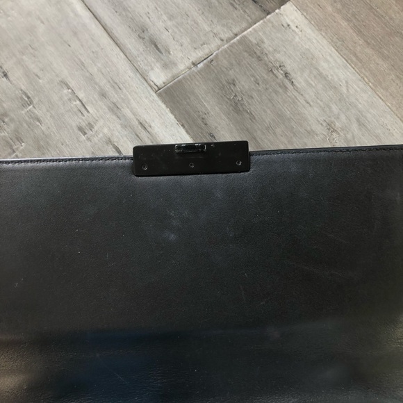 Michael Kors Callie All Black Patent Leather Lambskin Satchel Handbag Crossbody - Picture 11 of 14